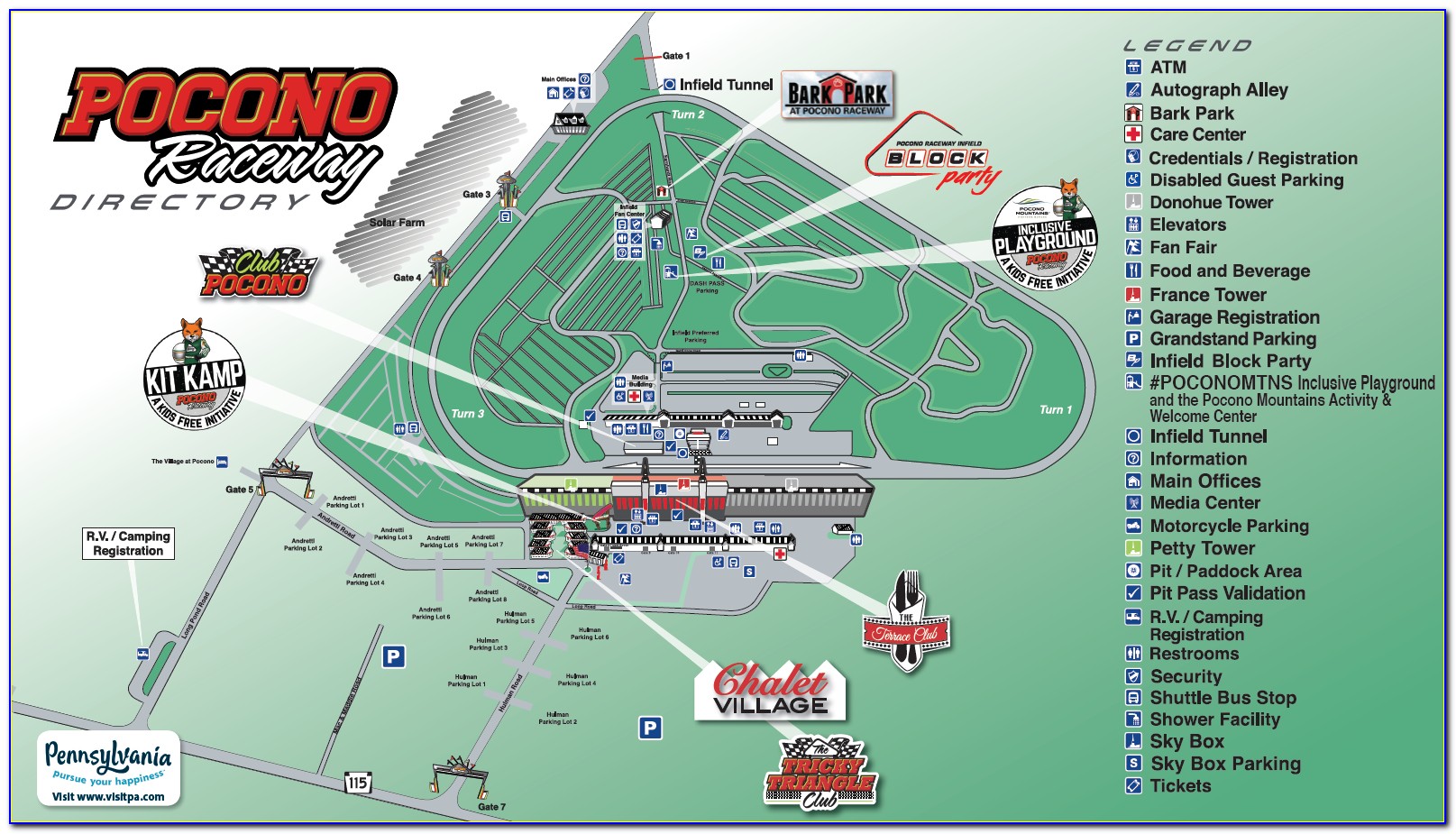 Pocono Raceway Map