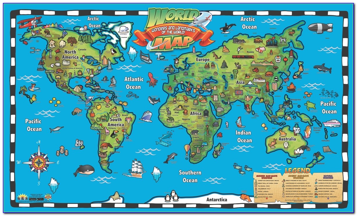 Printable Large Print World Map