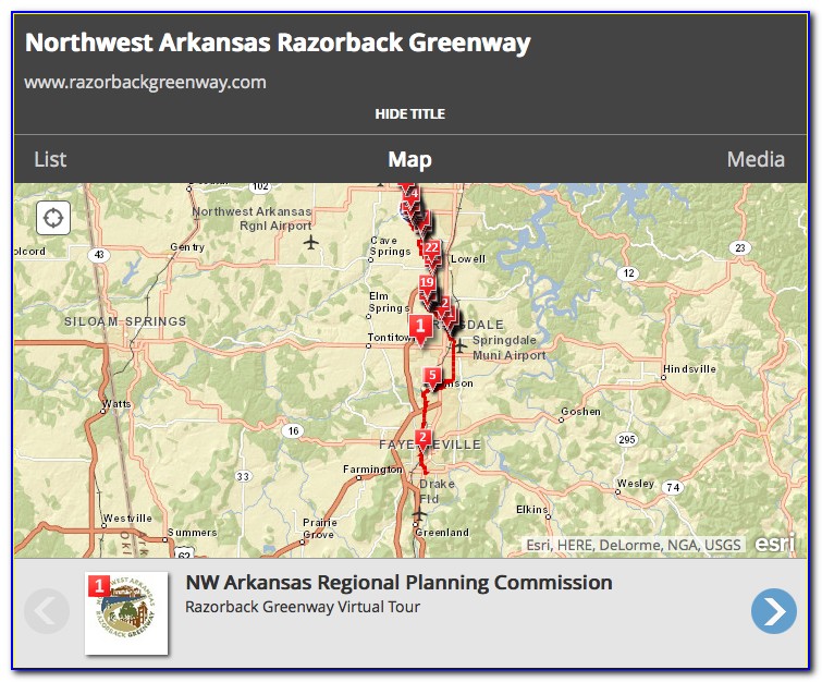 Razorback Greenway Map