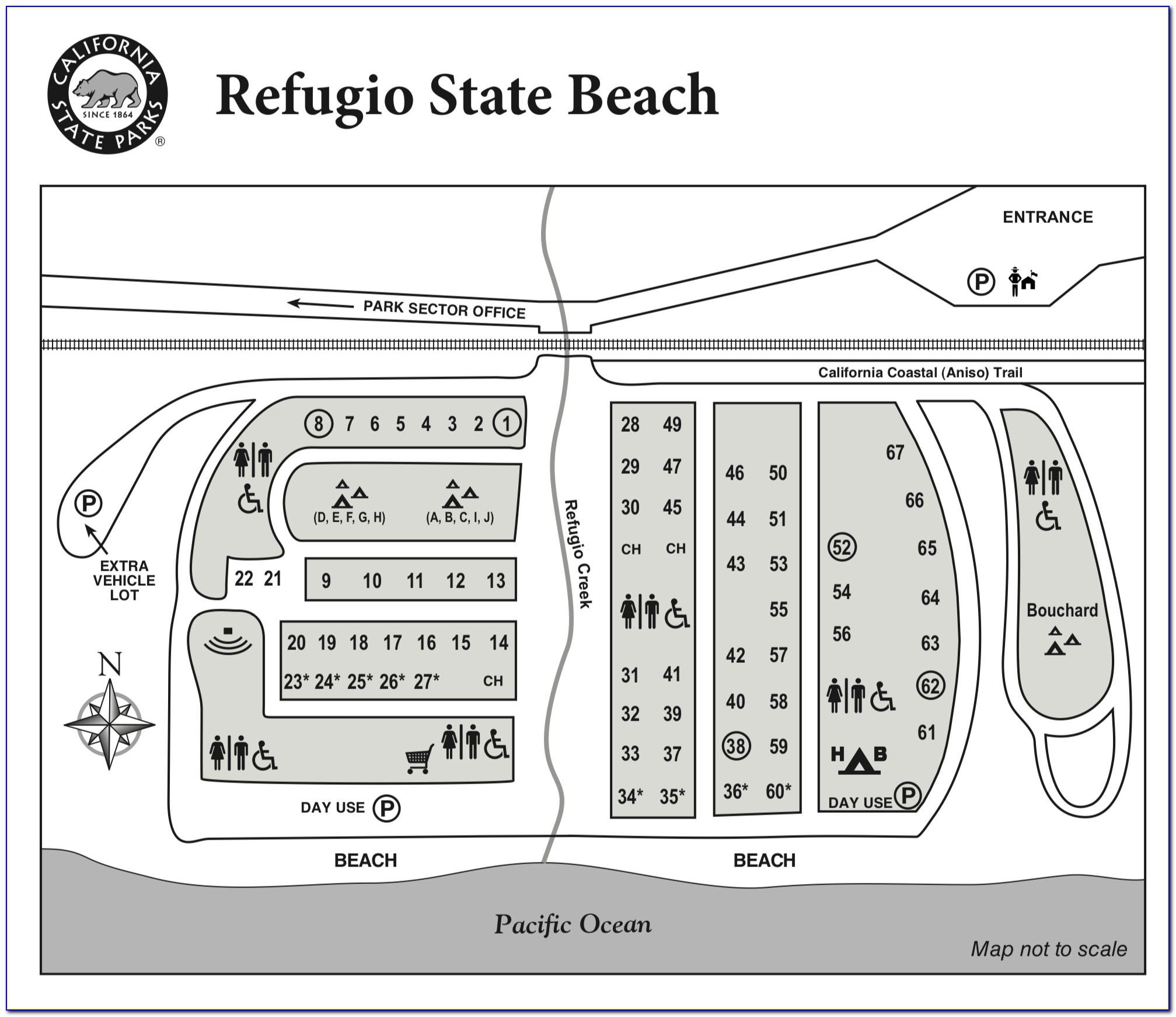 Refugio State Beach Campground Map