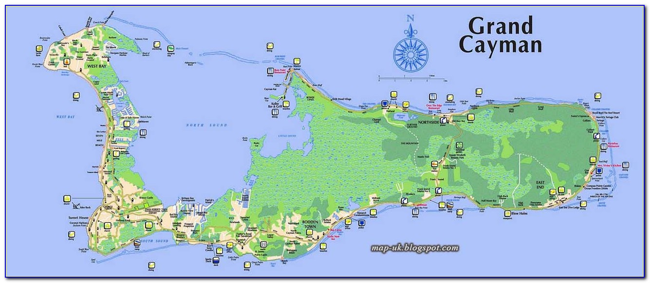 Resort Map Of 7 Mile Beach Grand Cayman