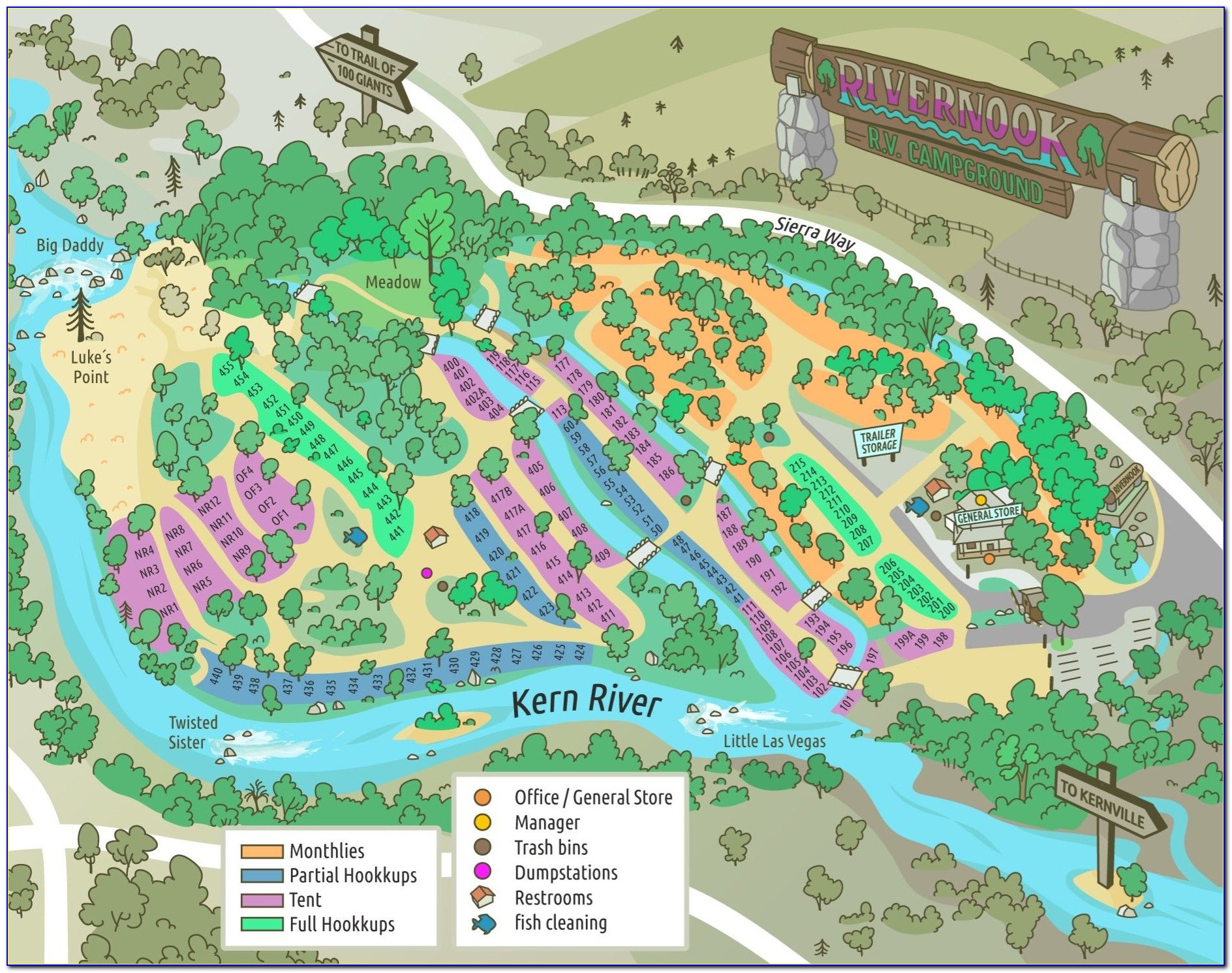 Rivernook Campground Map
