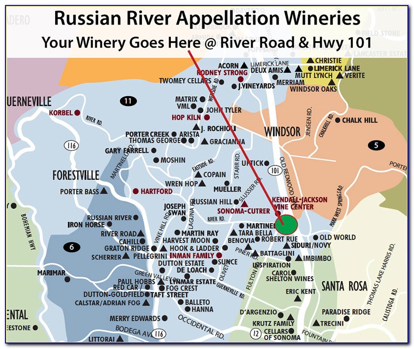 Russian River Vineyards Map