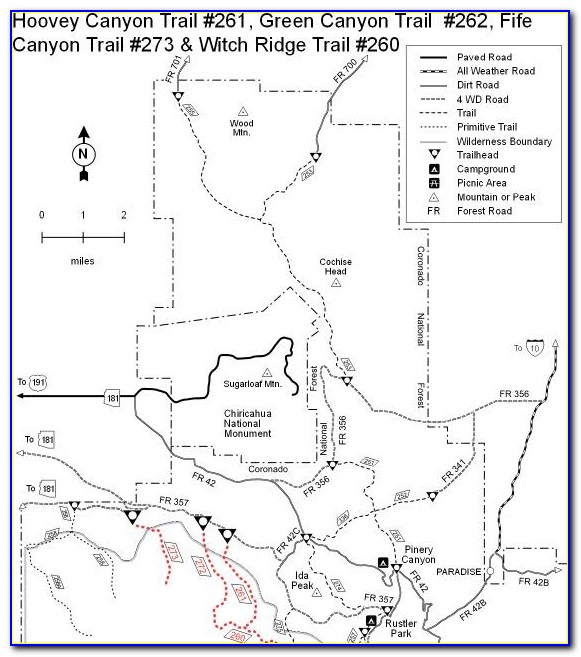 Sabino Canyon Phoneline Trail Map