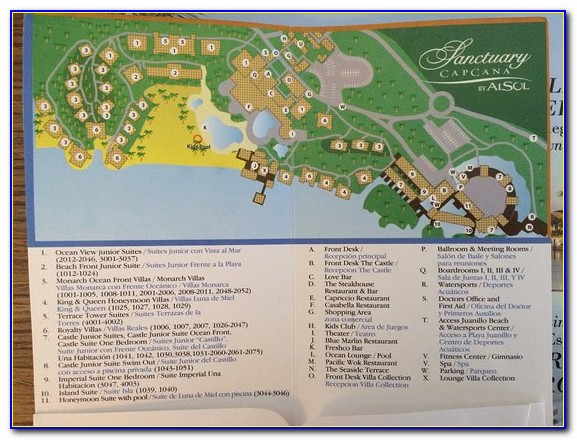 Sanctuary Cap Cana Dominican Republic Resort Map