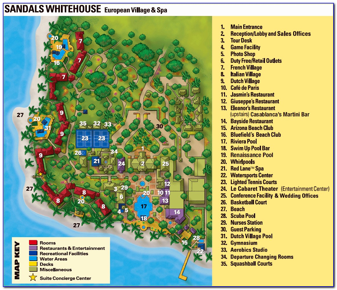 Sandals South Coast Resort Map