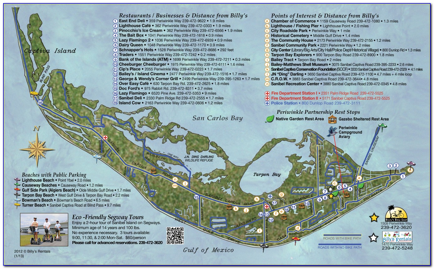 Sanibel Island Beach Parking Map