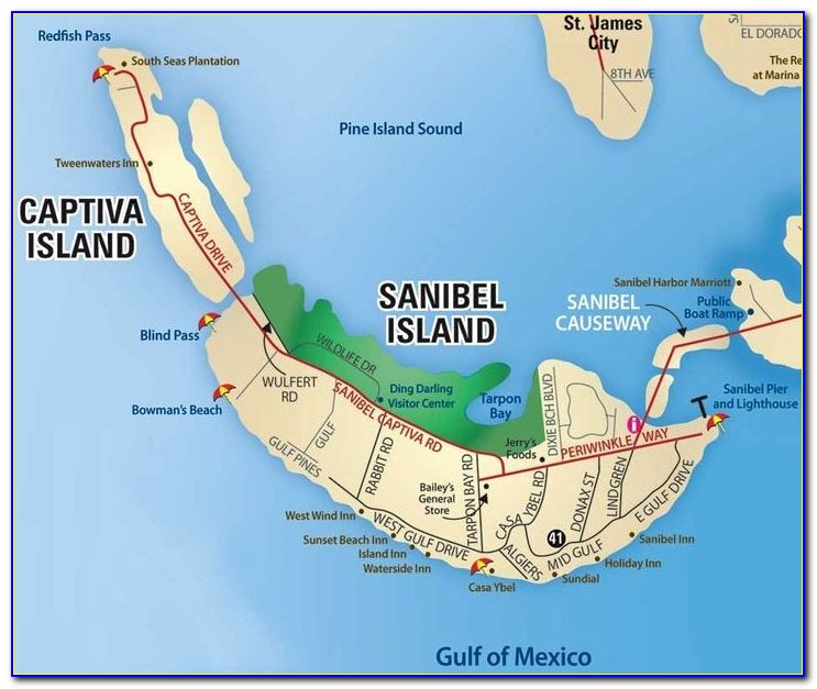 Sanibel Island Beaches Map