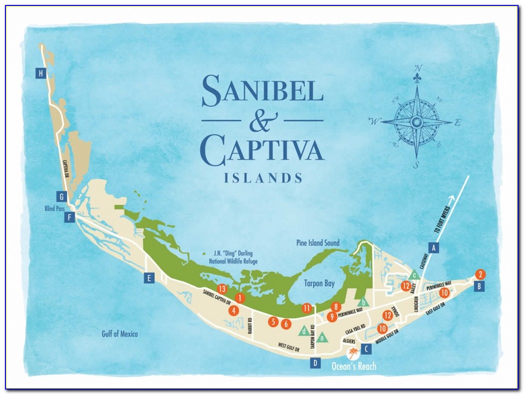 Sanibel Island Public Beaches Map