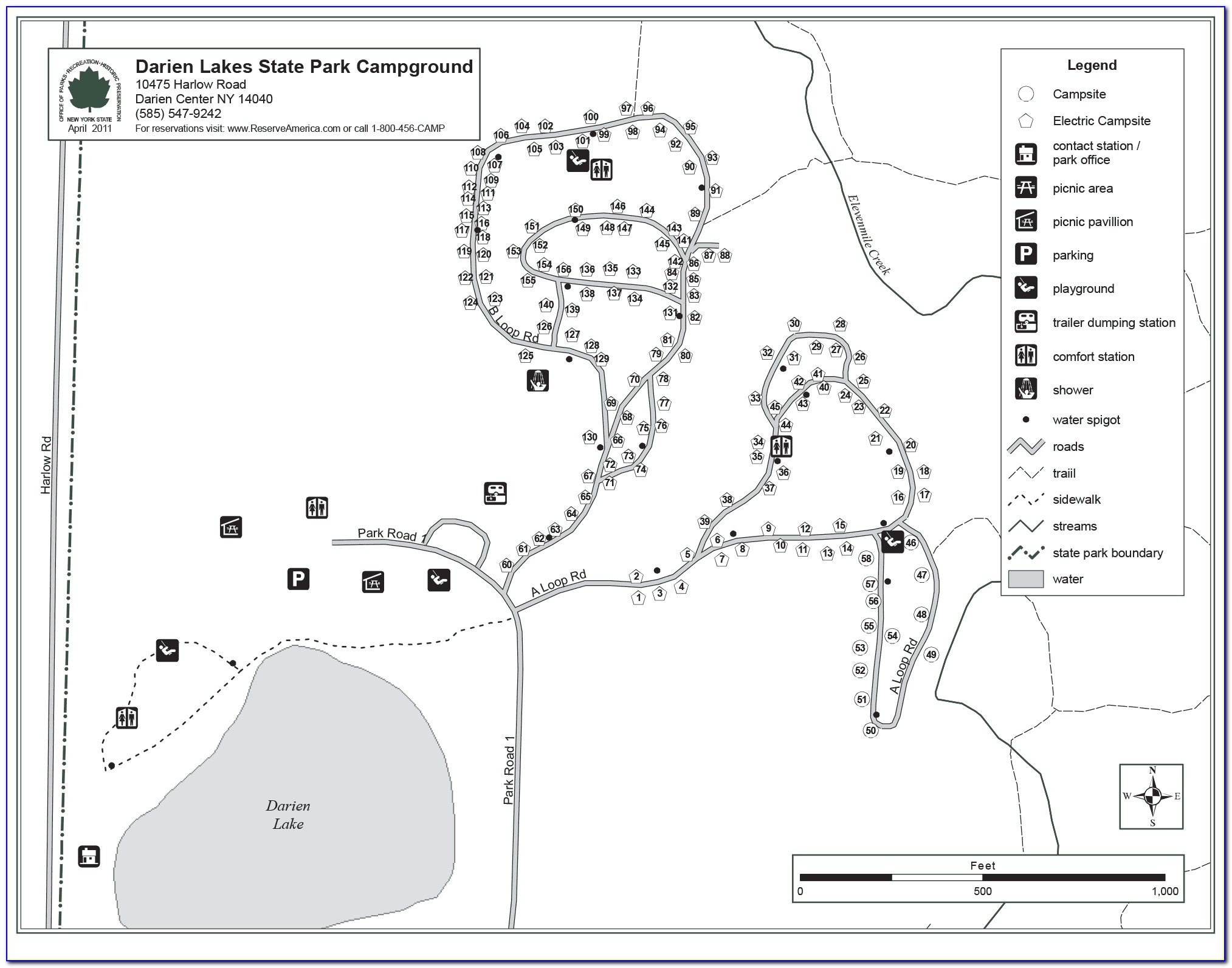Six Flags Darien Lake Campground Map