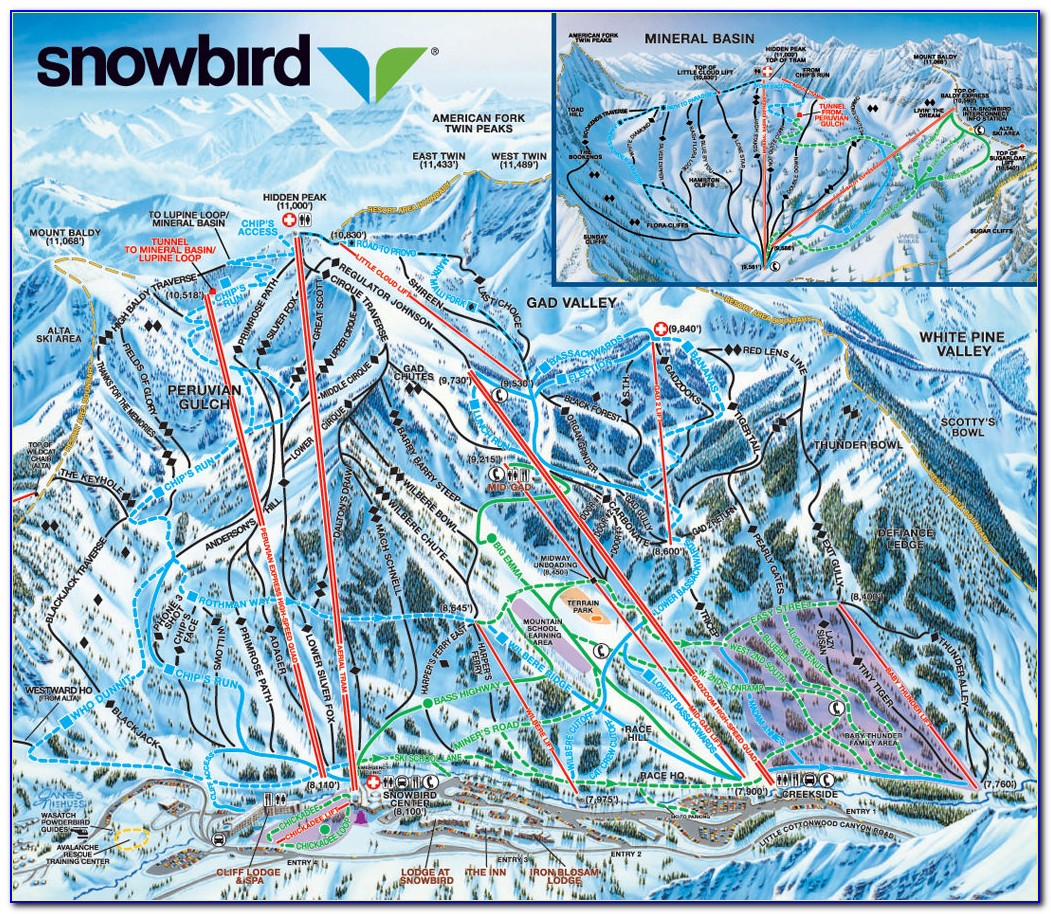 Snowbird Utah Hiking Trail Map