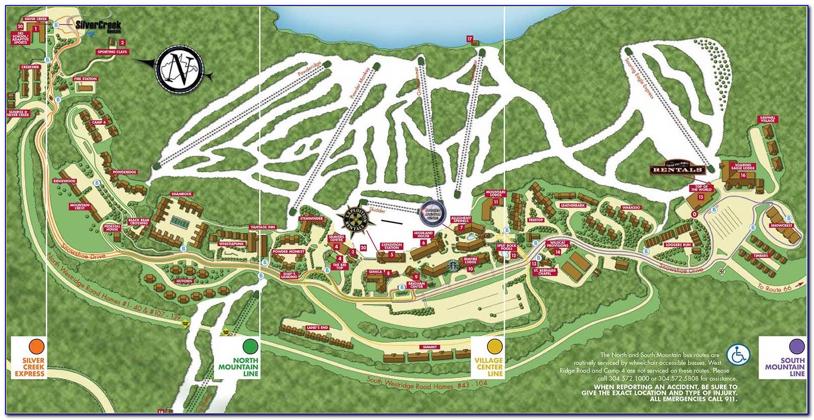 Snowshoe Ski Resort Map
