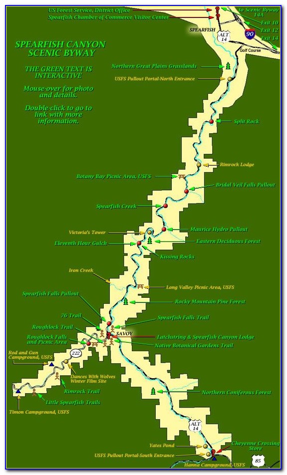 Spearfish Canyon Ride Map