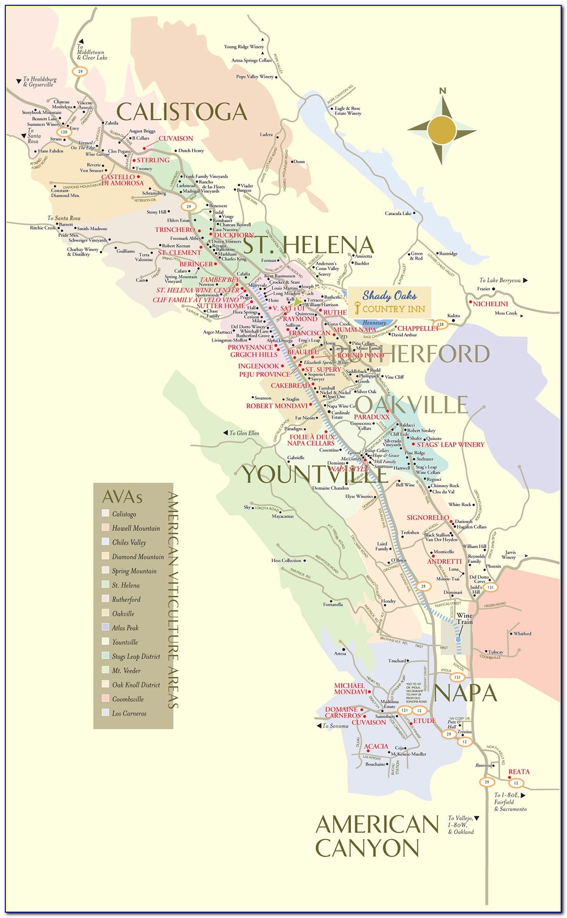 St Helena Ca Winery Map