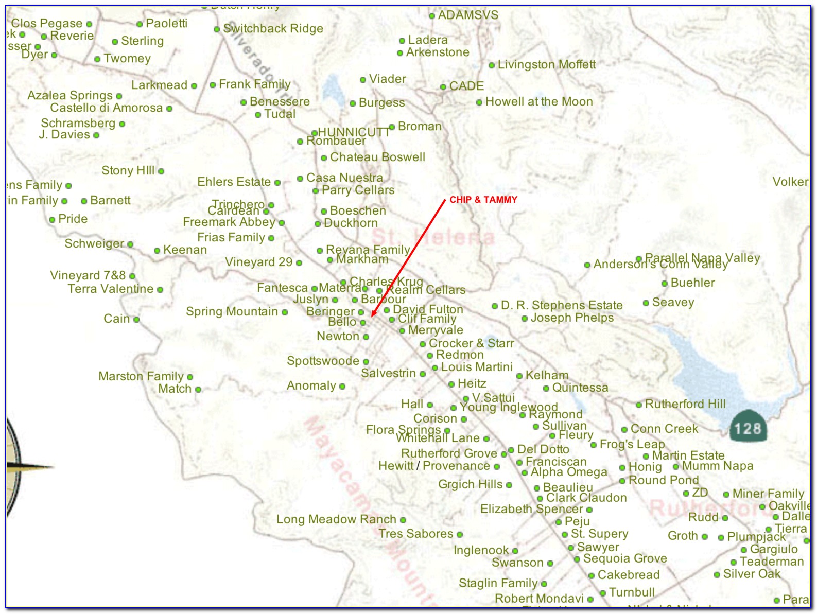 St Helena Wine Map