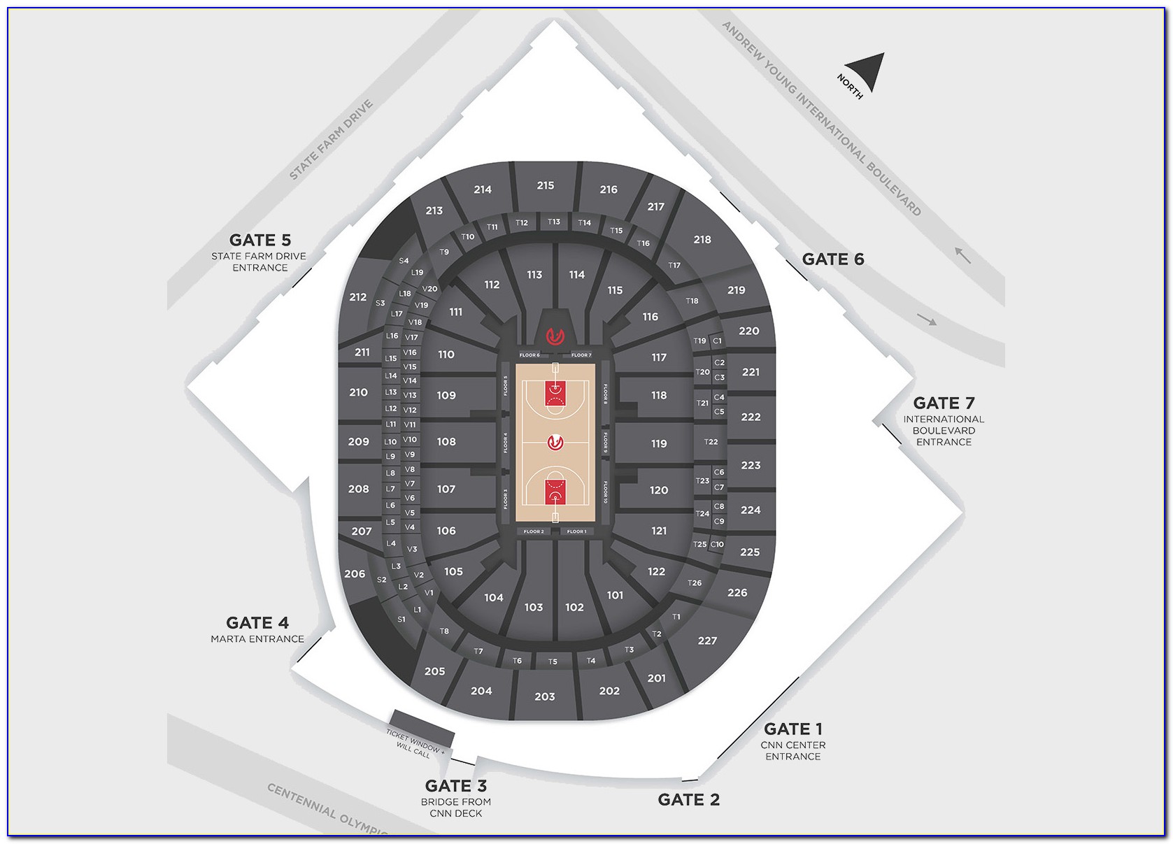 State Farm Arena Interactive Map