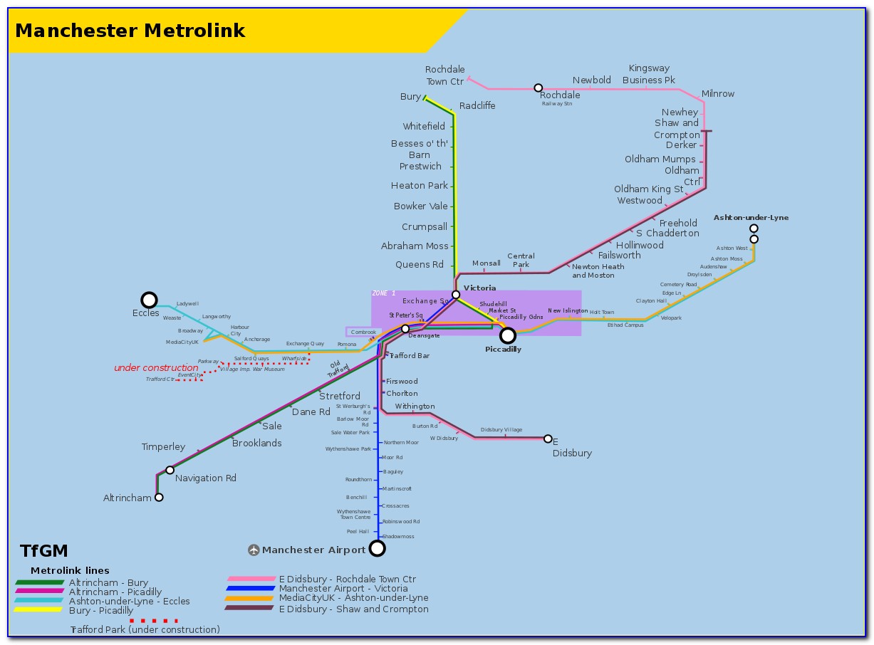 Stockport Metrolink Route Map