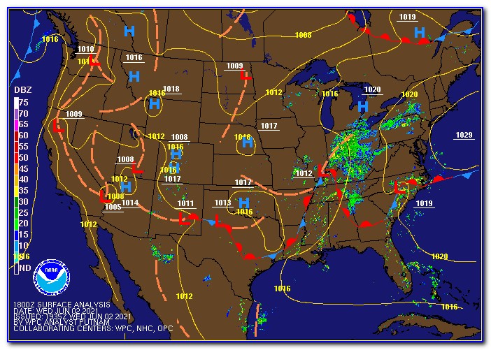 Surface Pressure Forecast Map