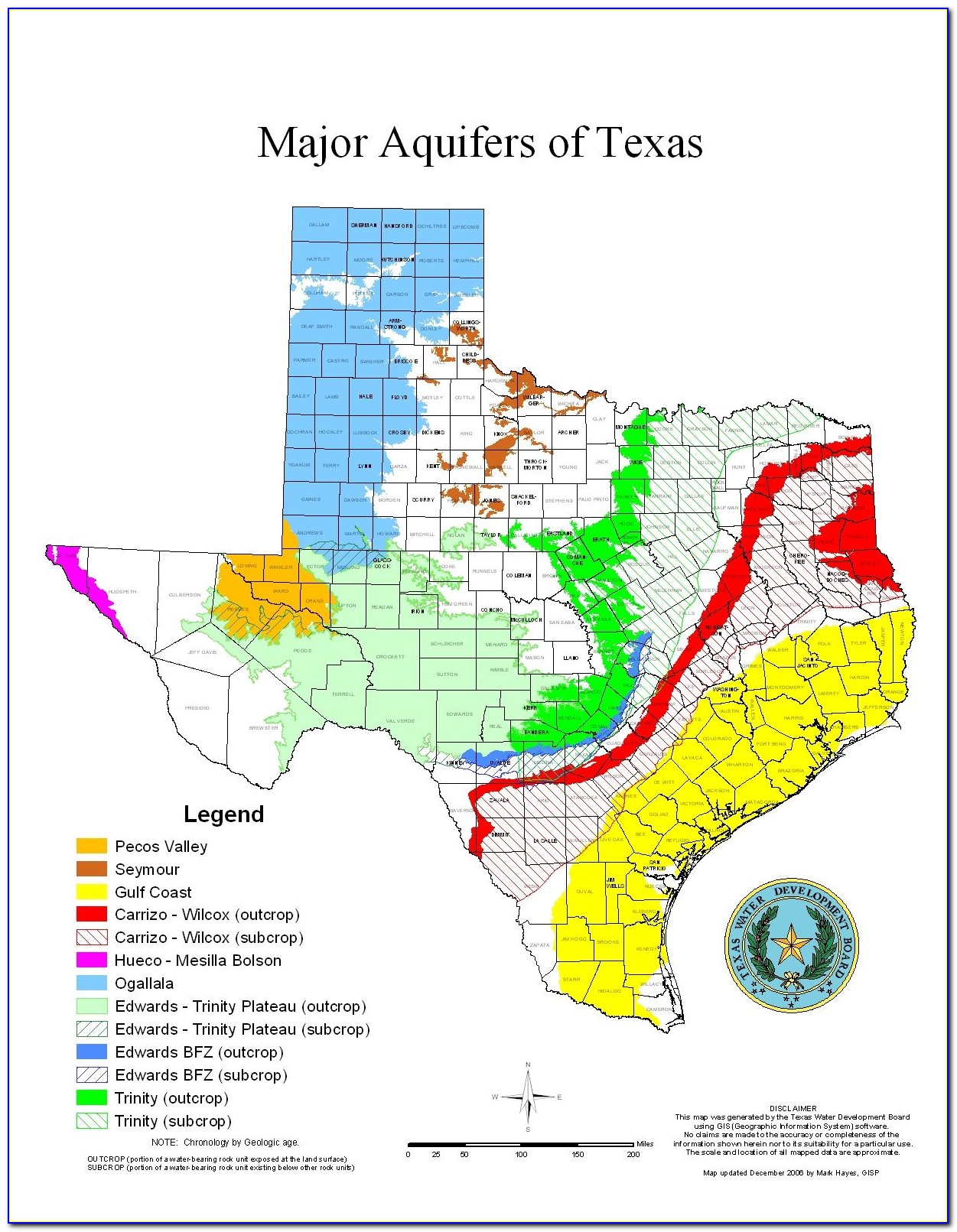 Texas Water Aquifer Map
