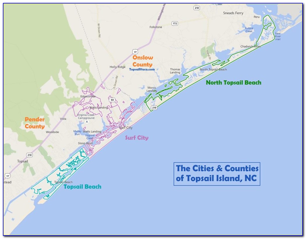 Topsail Beach Map Location