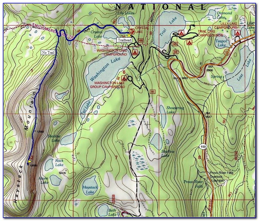 Uinta Mountains Highline Trail Map