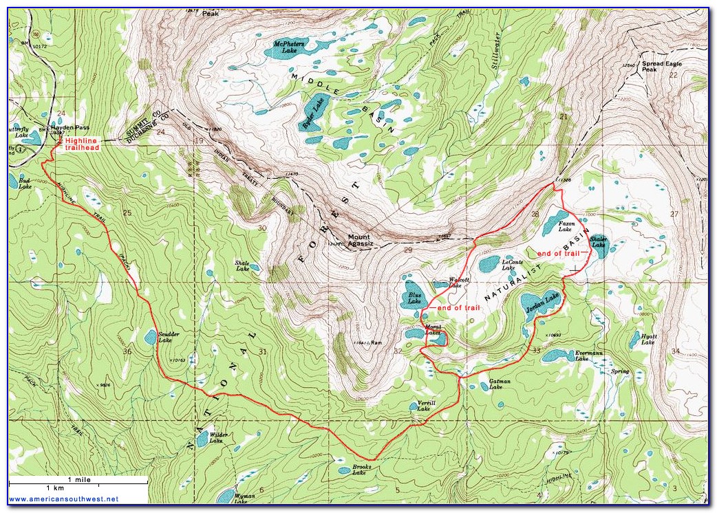 Uinta Mountains Map