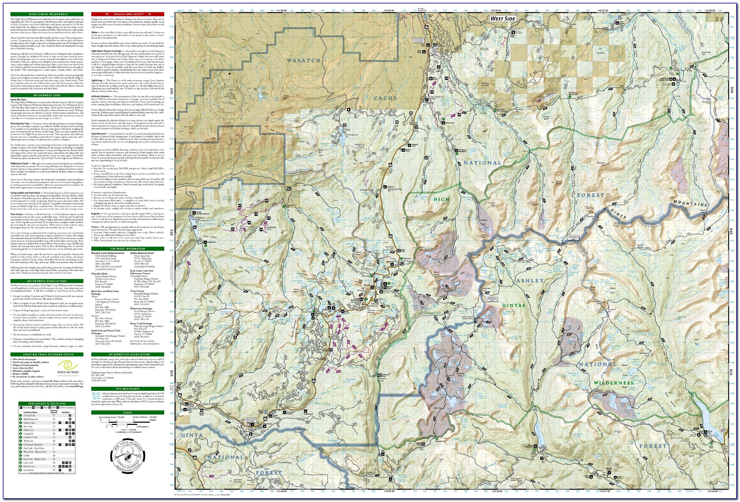 Uinta Mountains Road Map