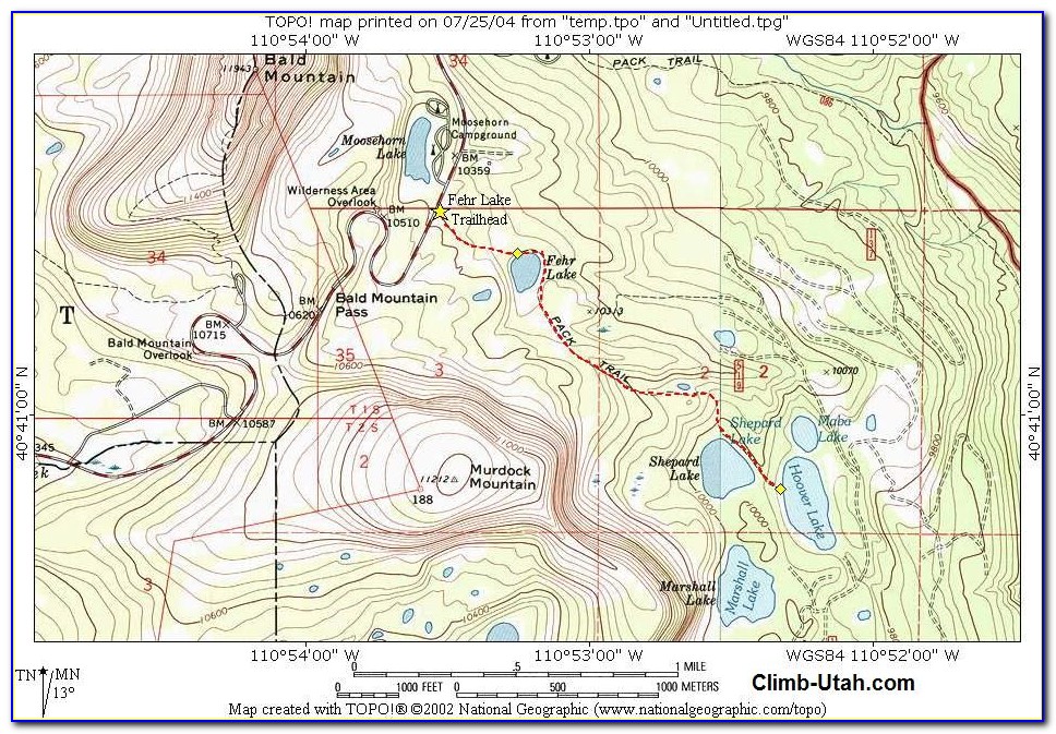 Uinta Mountains Topographic Map