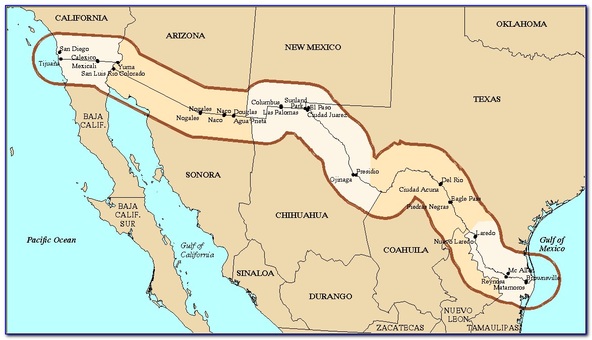 Us Southern Border Wall Map