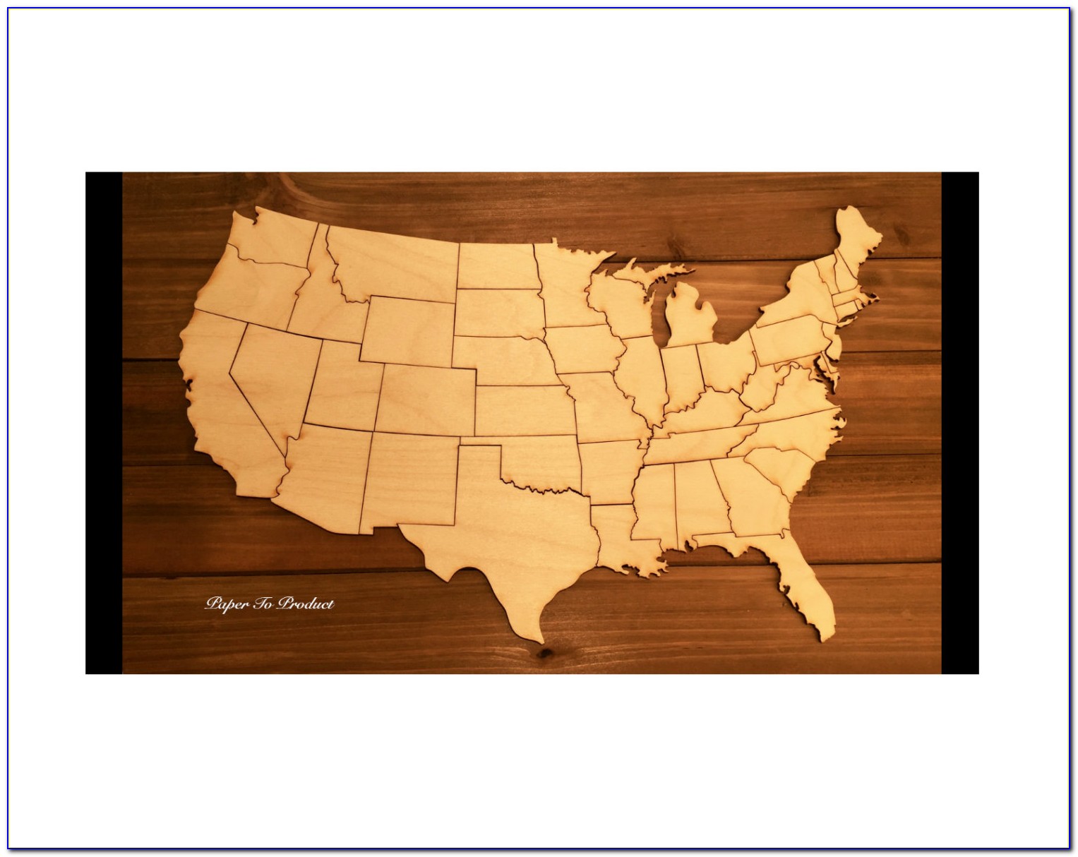 Usa Map Wooden Jigsaw Puzzle