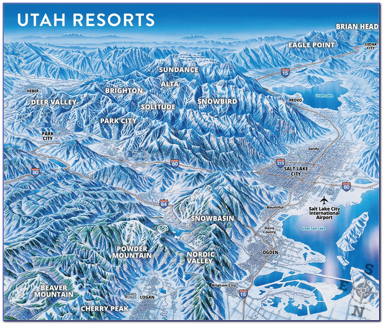 Utah Ski Areas Map