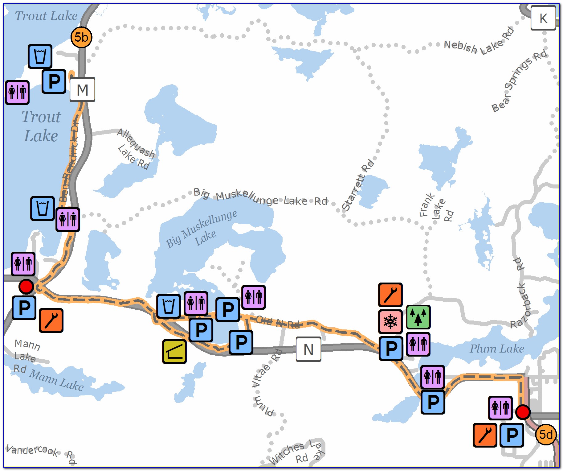 Vilas County Snowmobile Trail Map App