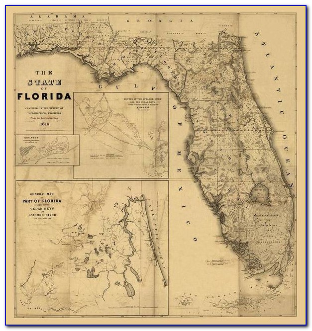 Vintage Florida Keys Map