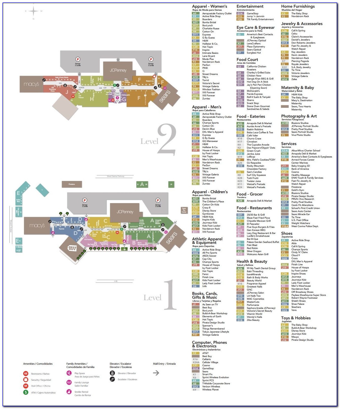 West Covina Mall Map Hollister