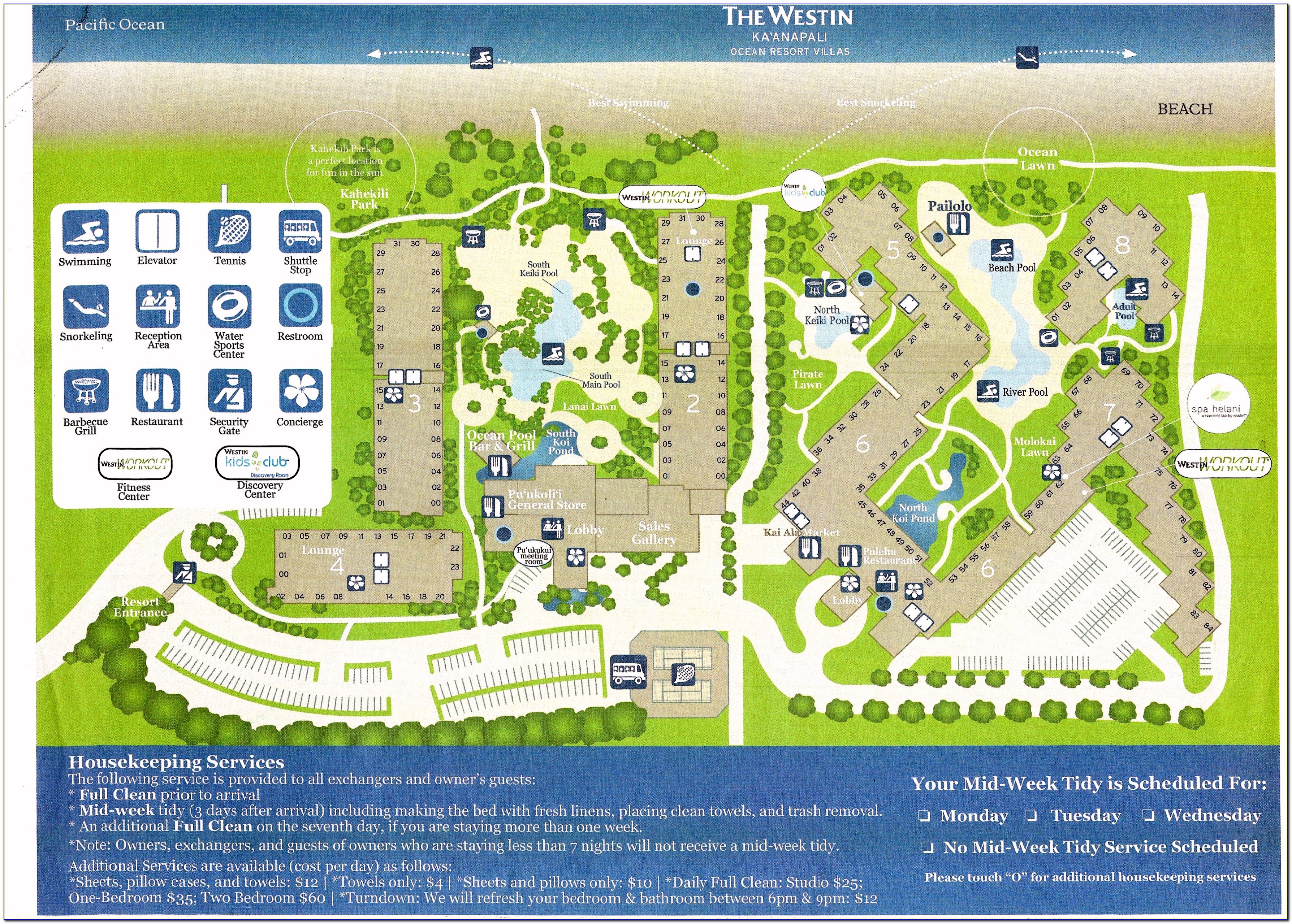 Westin Kaanapali Ocean Resort Villas Site Map