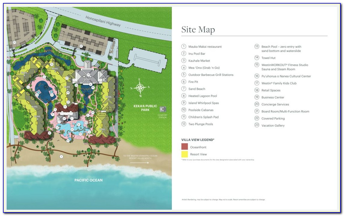 Westin Maui Ocean Resort Villas Map