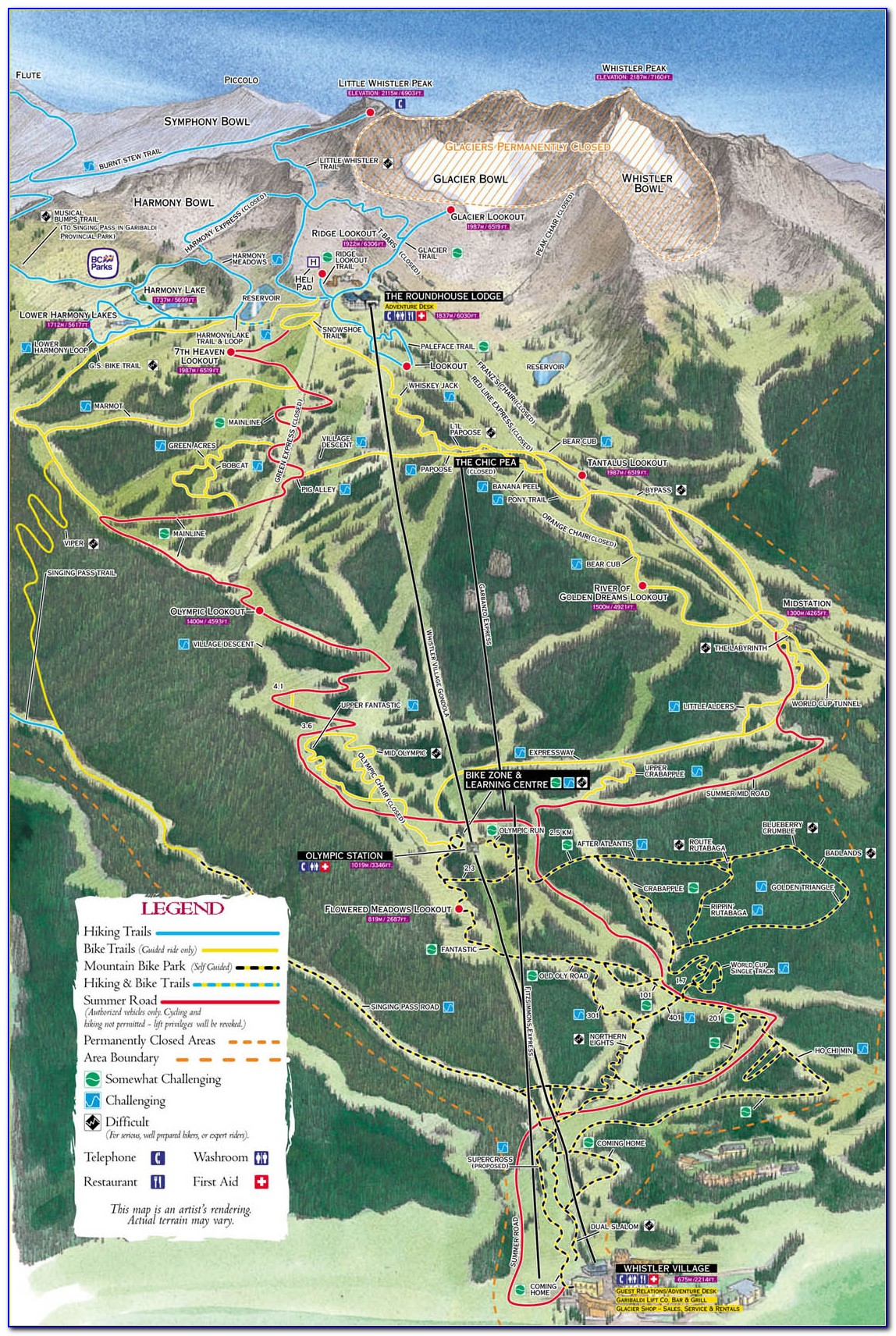 Whistler Bike Park Map