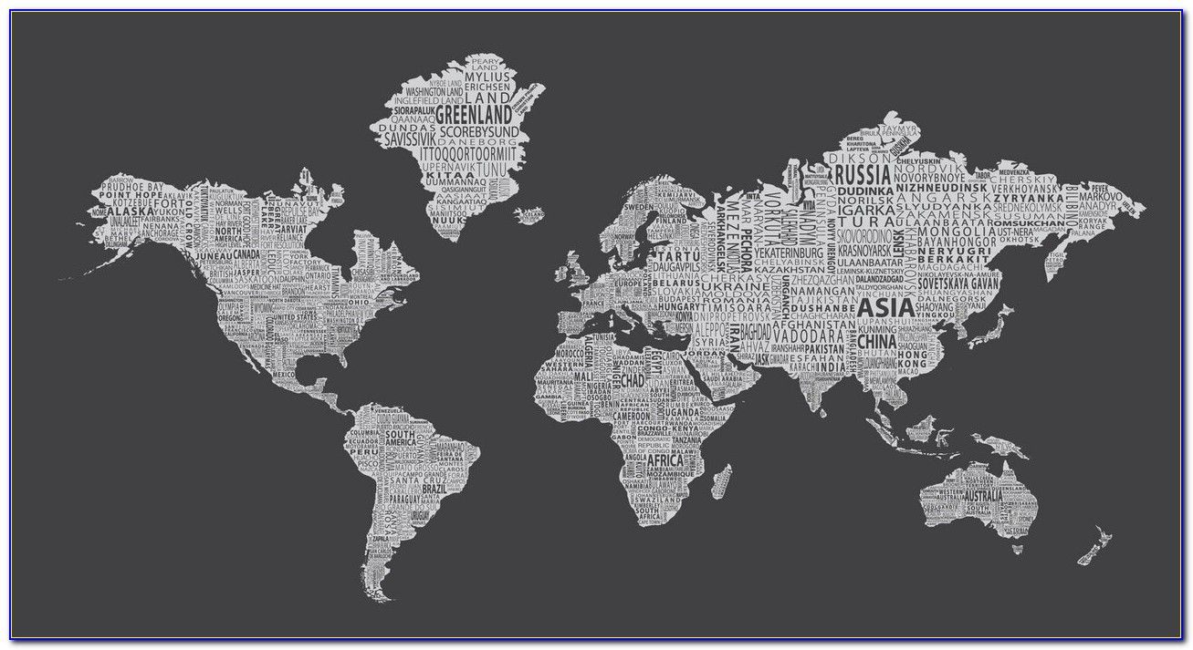 World Map Grey Background