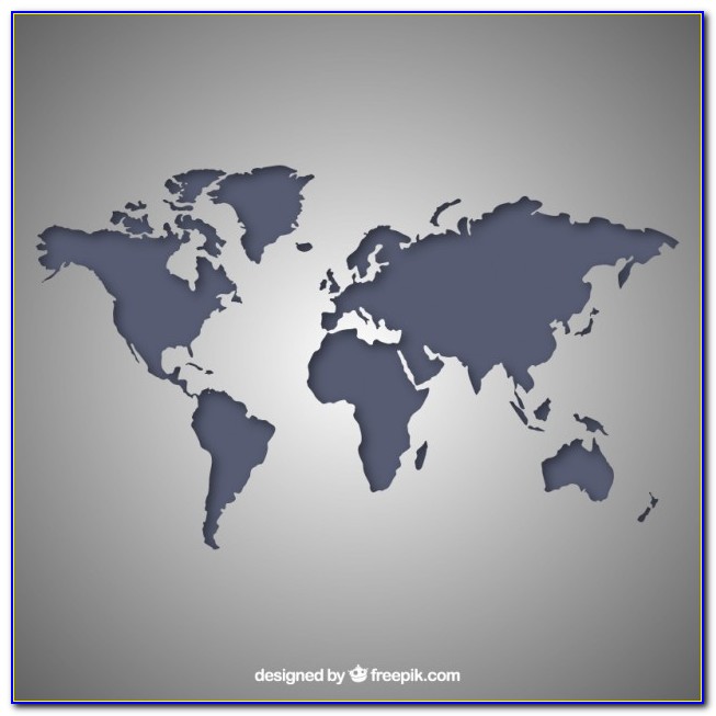 World Map Grey Canvas
