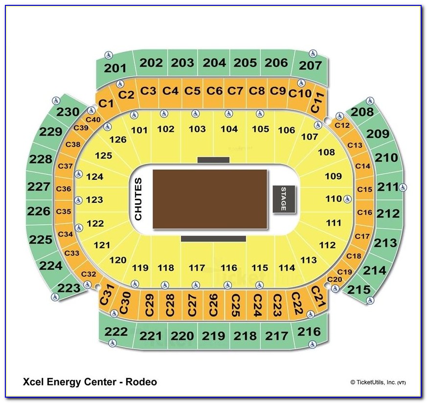Xcel Energy Center Detailed Seating Chart Concert